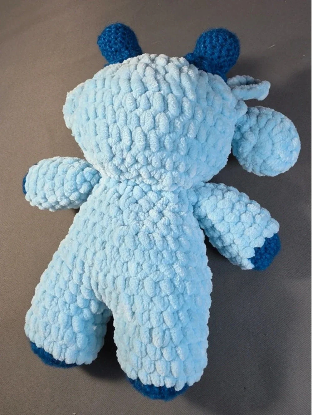 Handmade Blueberry Highland Cow Crocheted Plushie Amigurumi Toy